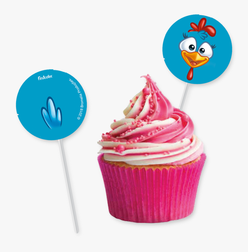 Topper Decorativo Galinha Pintadinha - Cupcake Com Topper Png, Transparent Png, Free Download