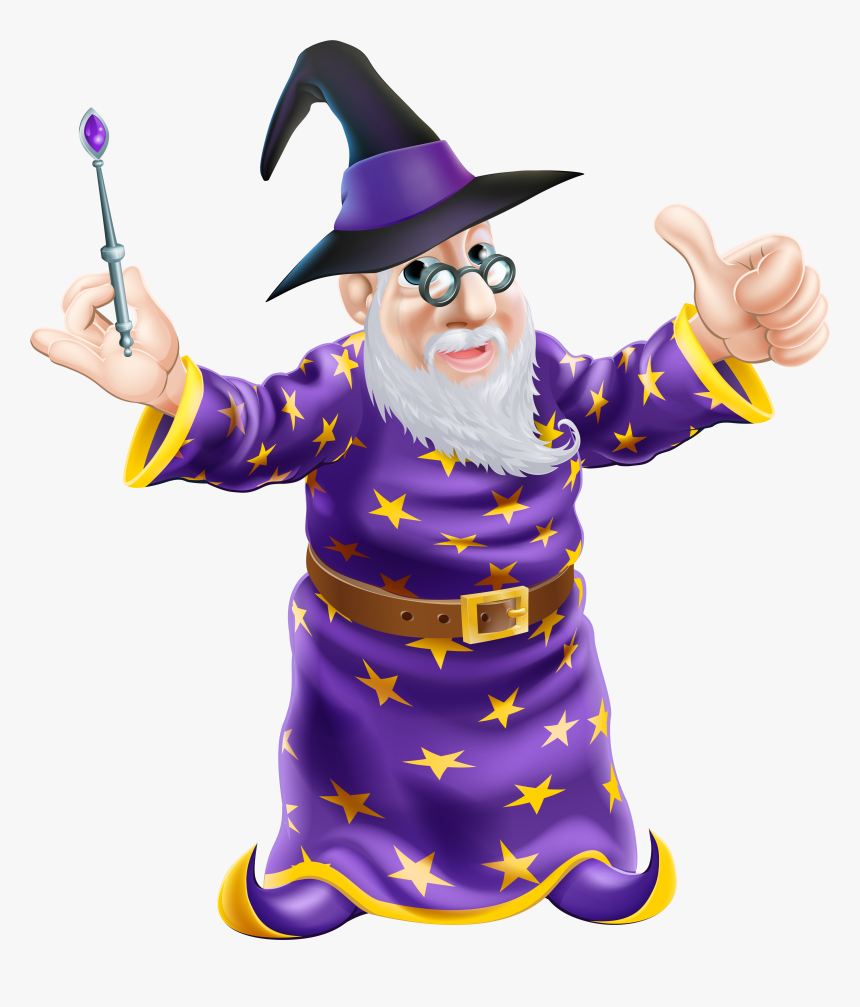 Purple Clipart Wizard - Cartoon Wizard Png, Transparent Png, Free Download