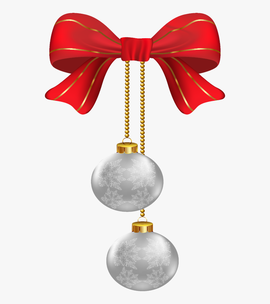 #mq #red #silver #bow #christmas - Hanging Ornaments Clipart Png, Transparent Png, Free Download