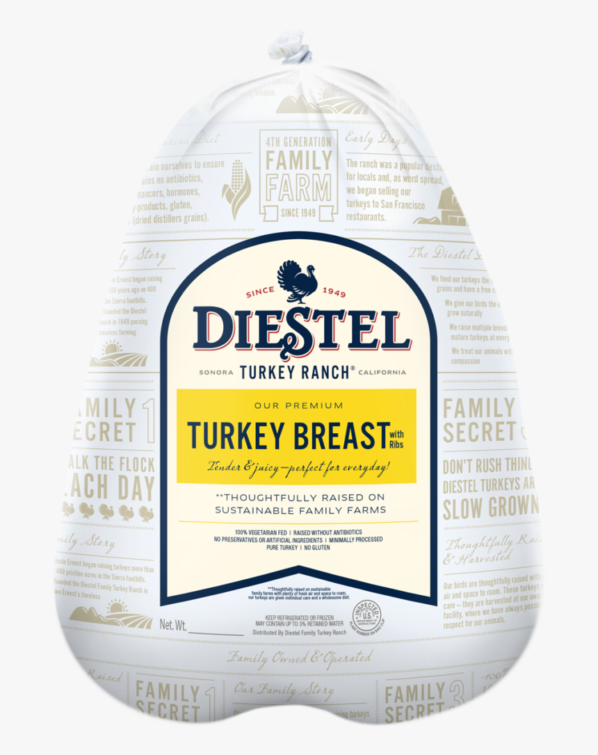 Dfr Bone In Turkey Breast Rendering - Diestel Turkey, HD Png Download, Free Download