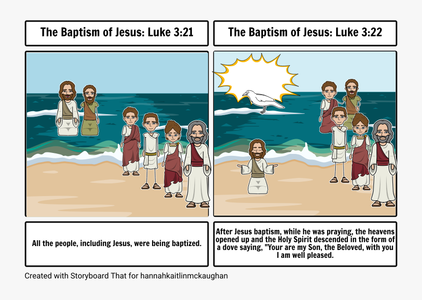 Jesus Clipart Gospel Of Matthew Baptism Of Jesus - Luke 3 Cartoon, HD Png Download, Free Download