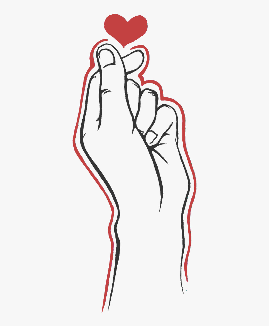 701 X 1140 - Hand Finger Heart Drawing, HD Png Download, Free Download