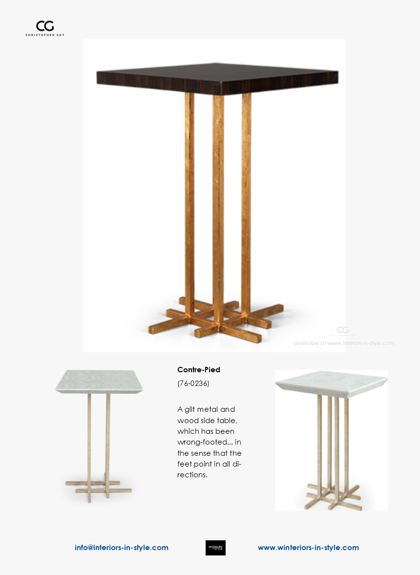 Chris Wood Png 76 0236 Contre Pied A Gilt Metal And - End Table, Transparent Png, Free Download