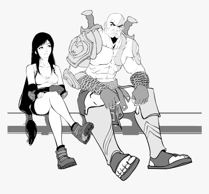 Tifa Lockhart And Kratos, HD Png Download, Free Download