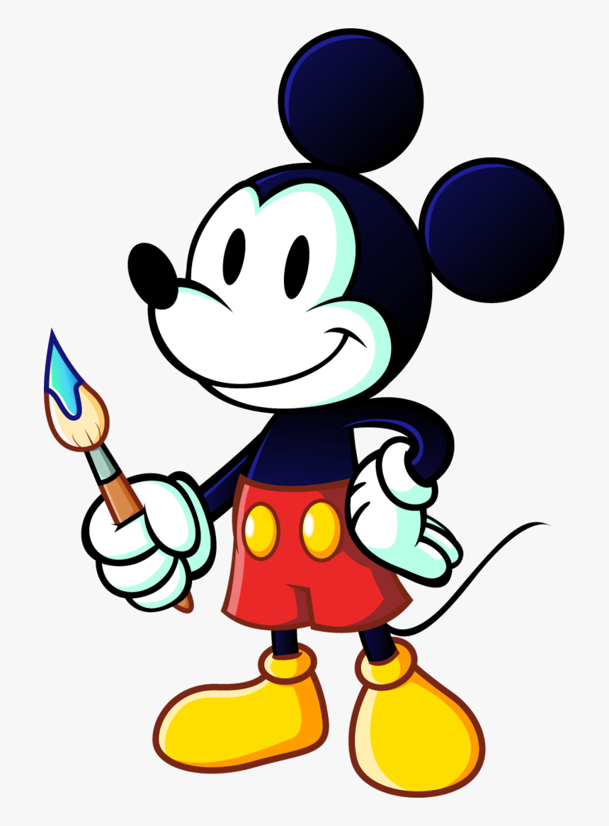 Mickey Mouse Mickey Mouse And Friends, Mickey Minnie - Mickey Mouse With Paint Brush, HD Png Download, Free Download