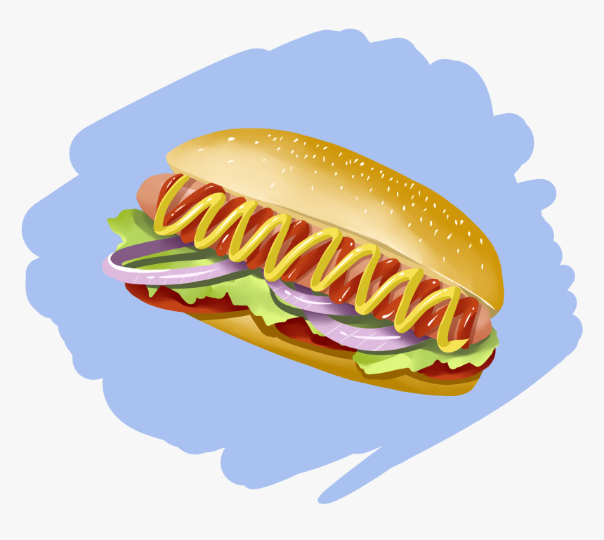 Hand Painted Original Anime Vector Food Fast Food Foreign - Hot Dog, HD Png Download, Free Download