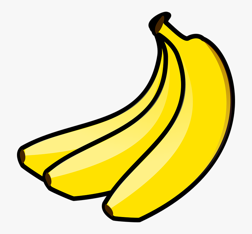 Yellow Food Cliparts - Banana Clip Art, HD Png Download, Free Download