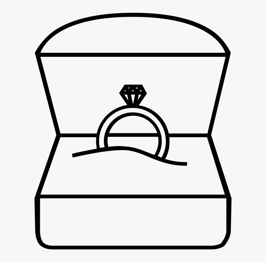 Ring In Box Line Drawing, HD Png Download - kindpng