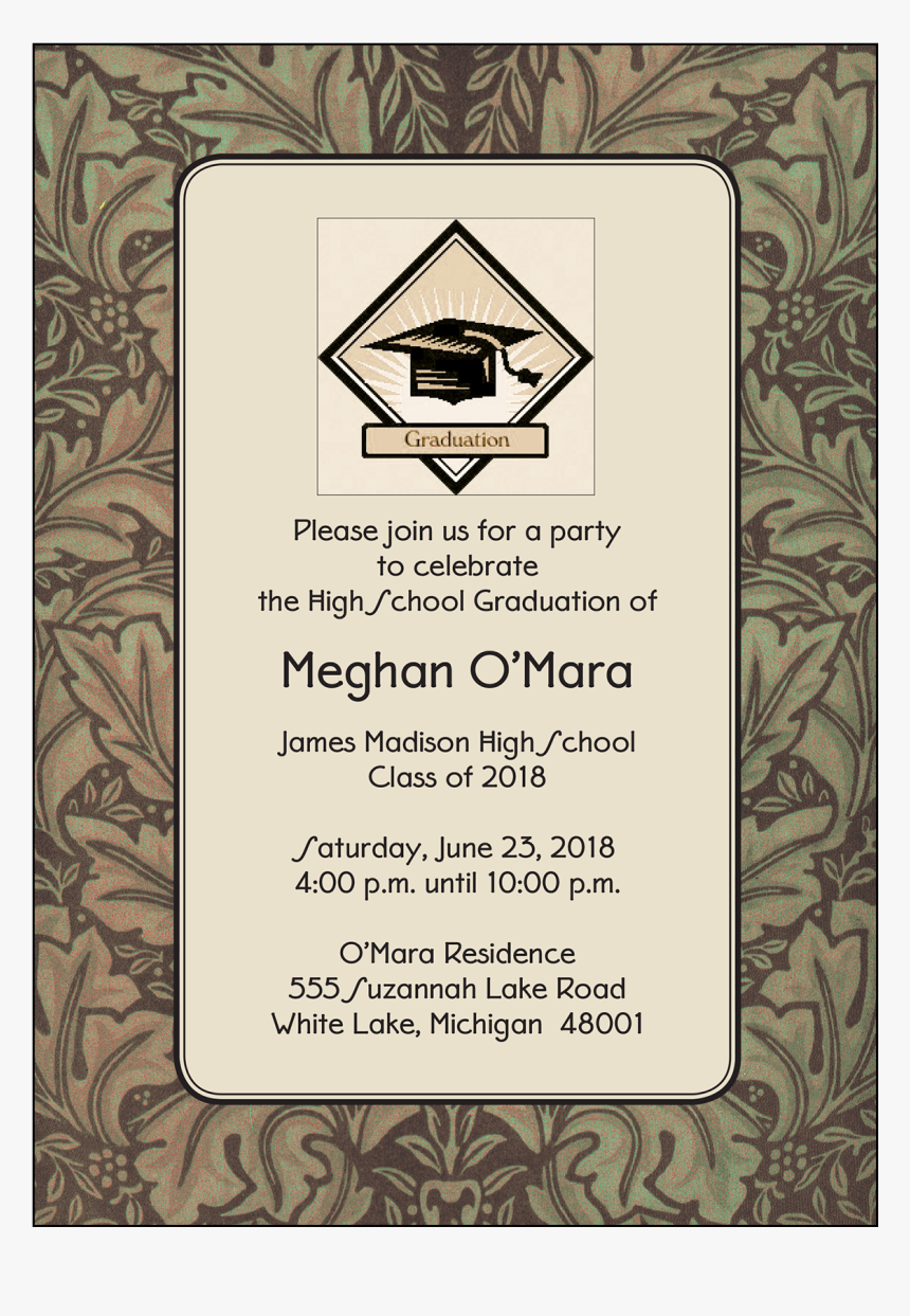 Graduation Party Invitation - Contoh Undangan Graduation Ceremony, HD Png Download, Free Download