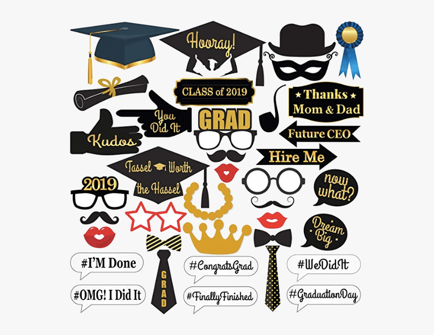 Graduation Party Ideas - Graduation Photo Booth Props 2019, HD Png Download, Free Download