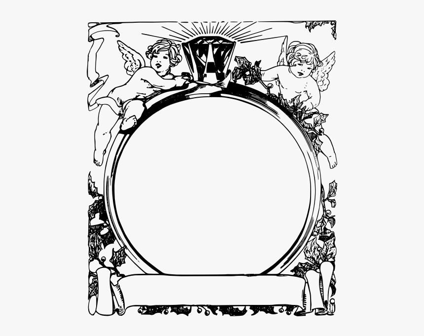 Cupid Ring Frame Vector Drawing - Vector Graphics, HD Png Download, Free Download