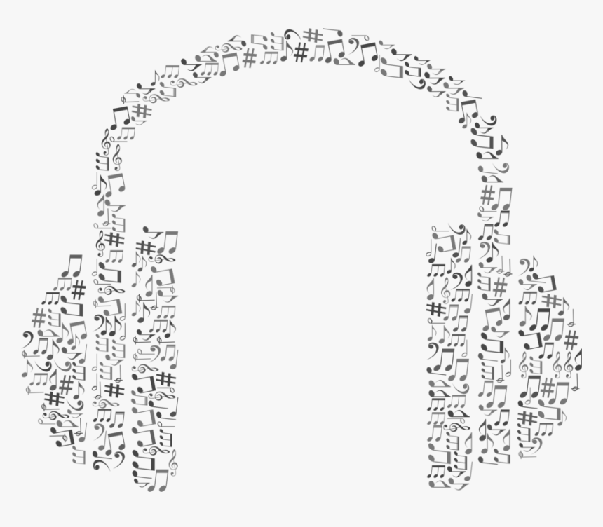 Headphones Clipart Music Note - Music Note Headphones Vector, HD Png Download, Free Download