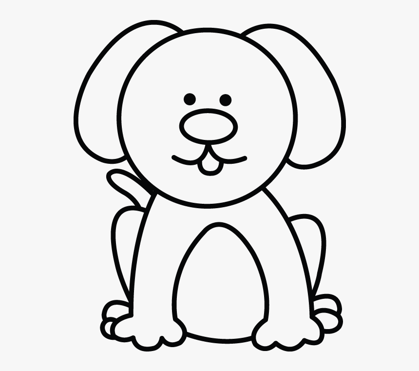 How To Draw A Dog Step - Simple Dog Drawings Easy, HD Png Download