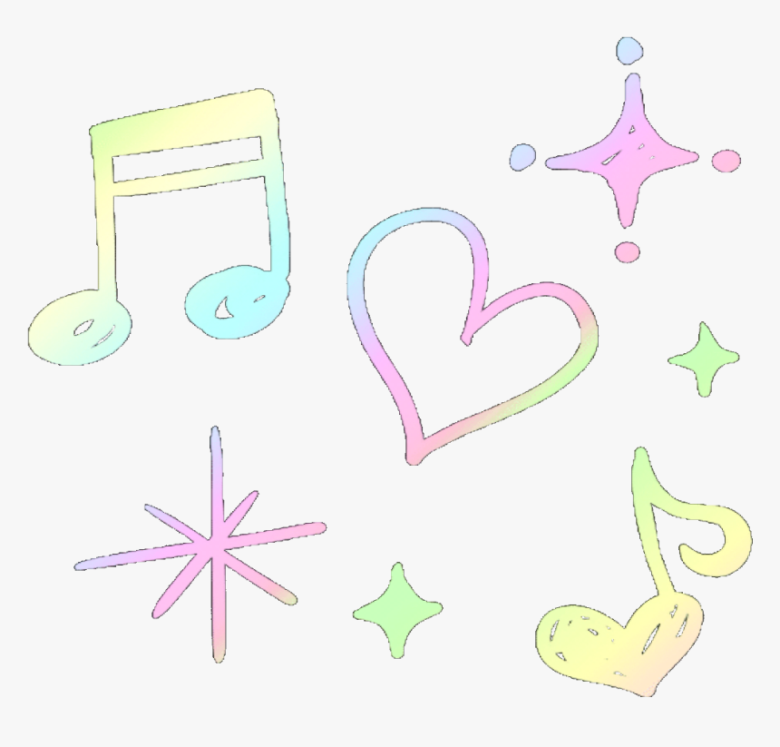 Pretty Rainbow Music Notes - Illustration, HD Png Download, Free Download