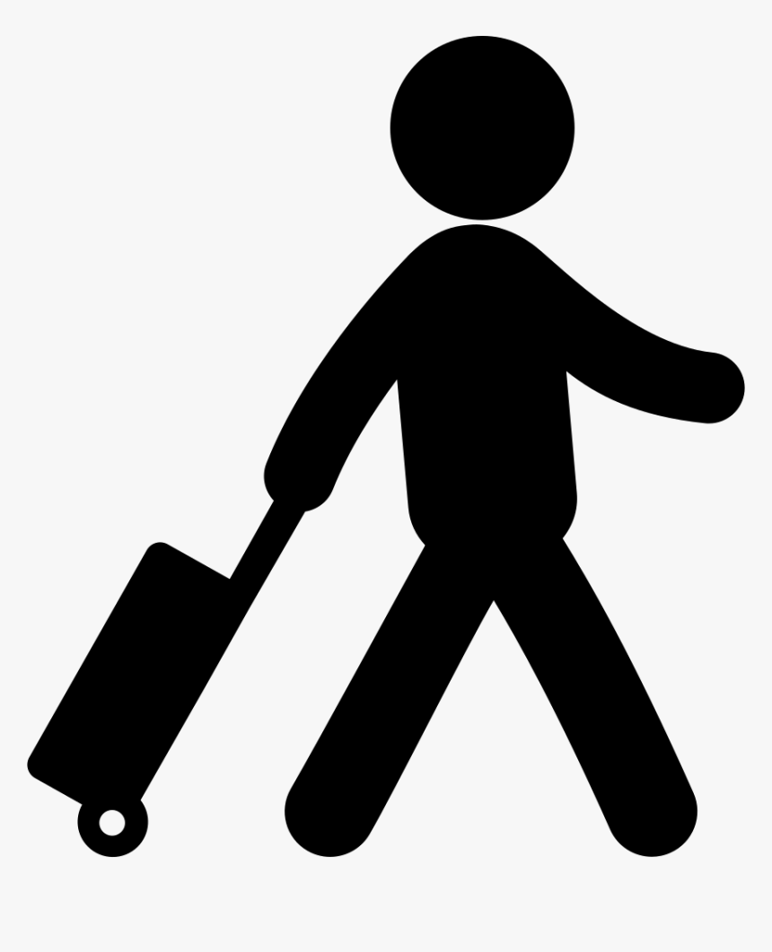 Traveler With A Suitcase - Travel Icon Png, Transparent Png, Free Download