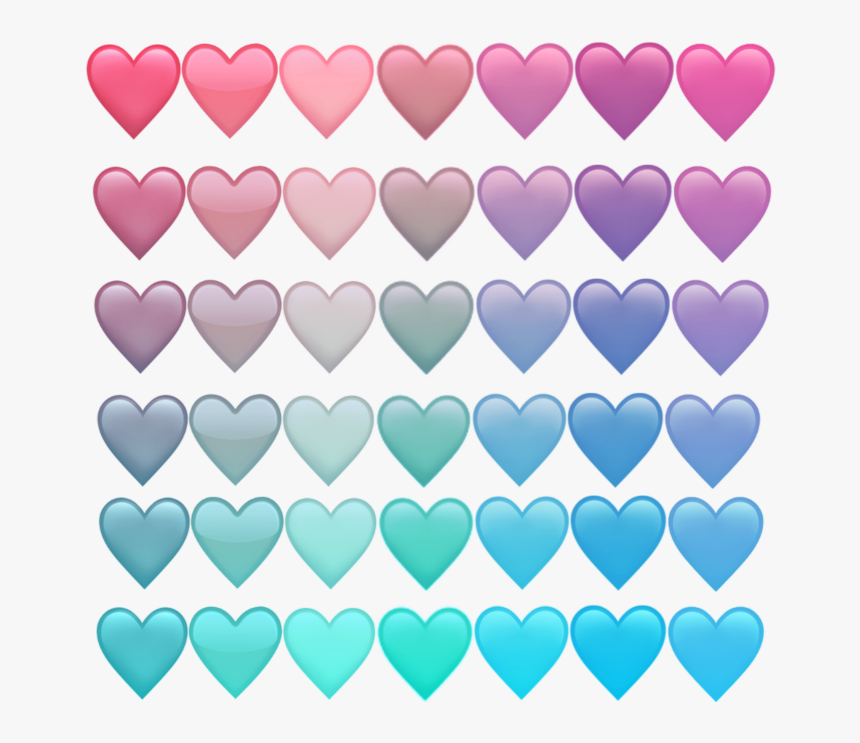 #pastel #hearts #emoji #rainbow - Transparent Pastel Heart Emoji, HD Png Download, Free Download