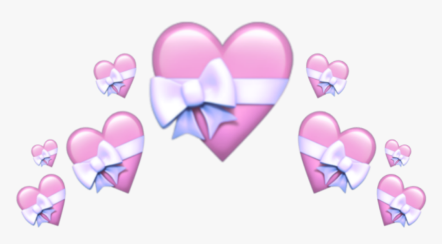 #heart #crown #pastel #angel #666 #corazon #corazones - Transparent Pink Heart Emoji, HD Png Download, Free Download