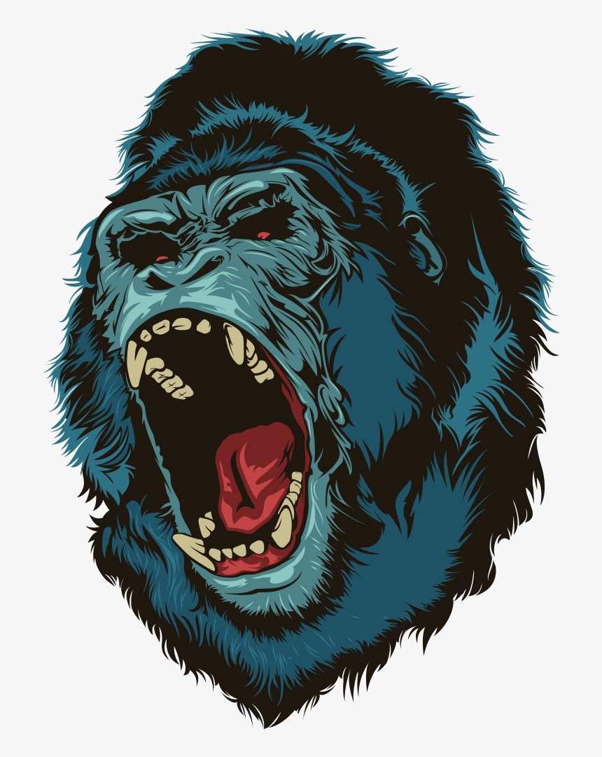 1000 X 1000 - Angry Gorilla Illustration, HD Png Download, Free Download