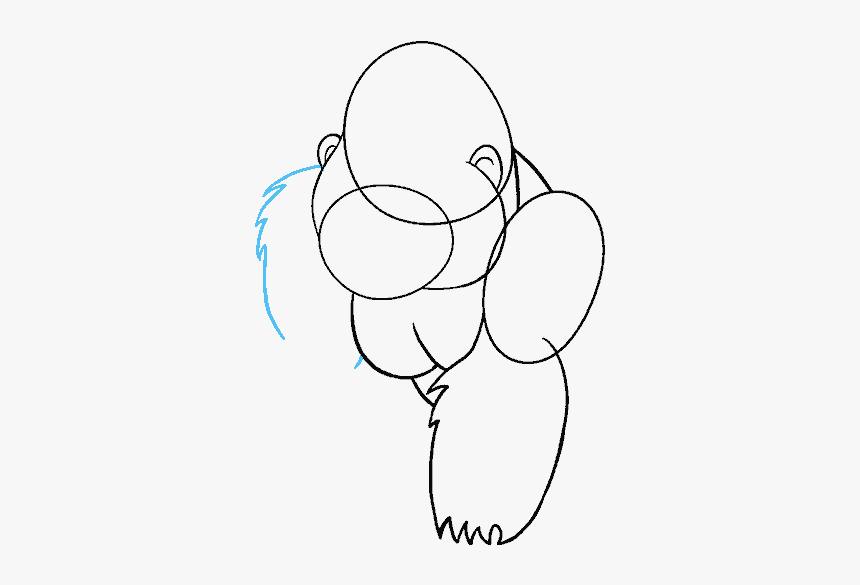 How To Draw A Cartoon Gorilla In A Few Easy Steps Easy - Drawing, HD Png Download, Free Download
