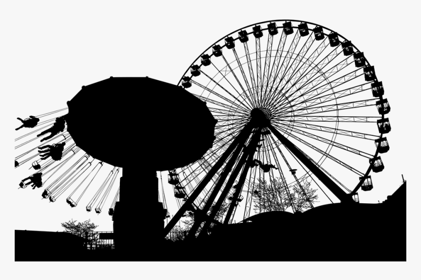 Amusement Park, Carnival, Silhouette, Ferris Wheel - Ferris Wheel, HD Png Download, Free Download