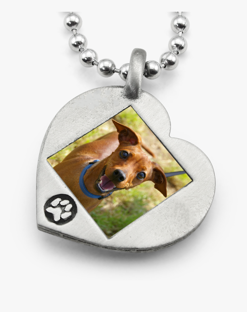 Paw Print Heart Photo Necklace Dog Necklace - Pendant, HD Png Download, Free Download