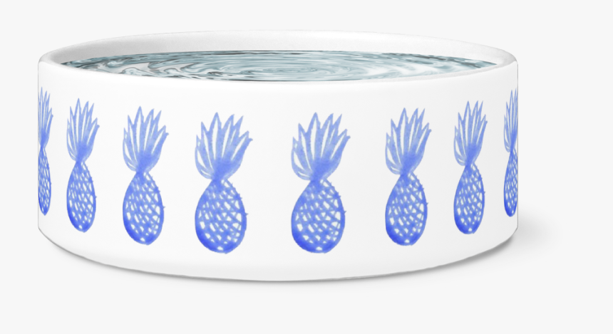Blue Pineapple Print Pet Bowl - Pineapple, HD Png Download, Free Download