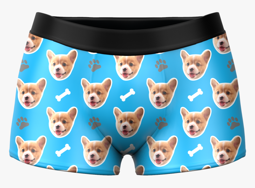 Mens Underwear Pouch Custom Dog Face Heart And Dog - Cat Pattern Boxer Brief, HD Png Download, Free Download