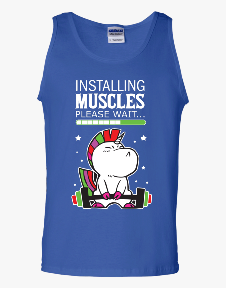 Installing Muscles Unicorn Please Wait Funny Tank Top, - T-shirt, HD Png Download, Free Download