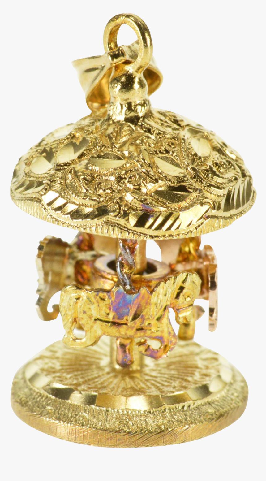 14k Ornate Articulated Carousel Carnival Ride Charm/pendant - Child Carousel, HD Png Download, Free Download
