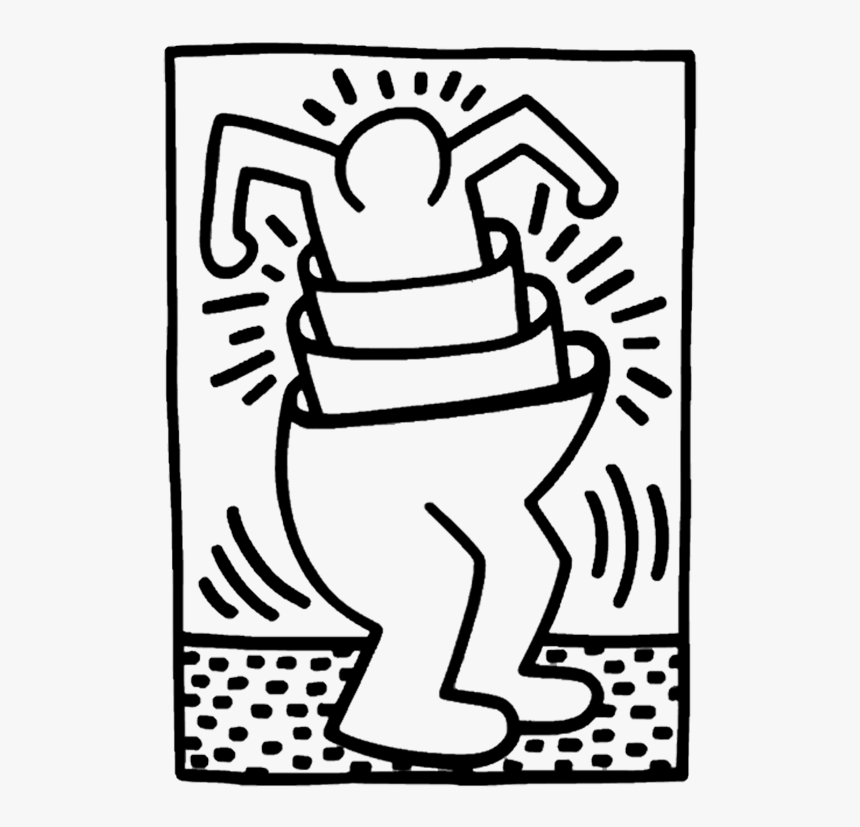 Keith Haring Cupman , Transparent Cartoons - De Cup Man Keith Haring, HD Png Download, Free Download