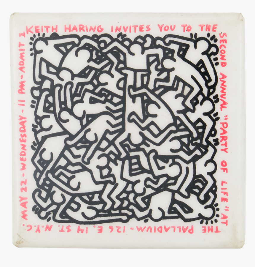 Keith Haring Party Of Life Art Button Museum - Keith Haring Party Of Life, HD Png Download, Free Download