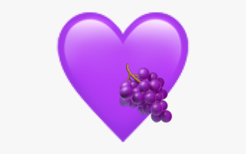 #violet #violeta #grape #uva #heart #corazon #emoji - Heart, HD Png Download, Free Download