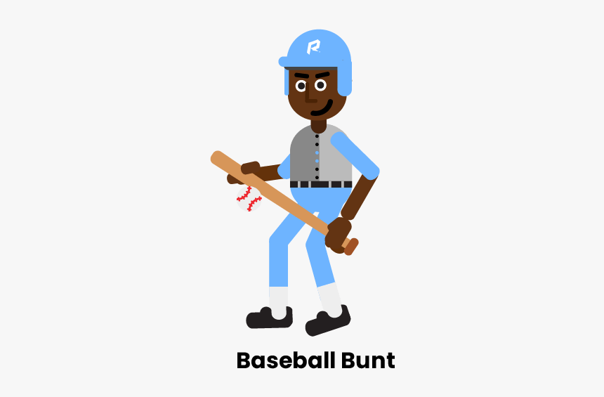 Baseball Bunt - Cartoon, HD Png Download, Free Download