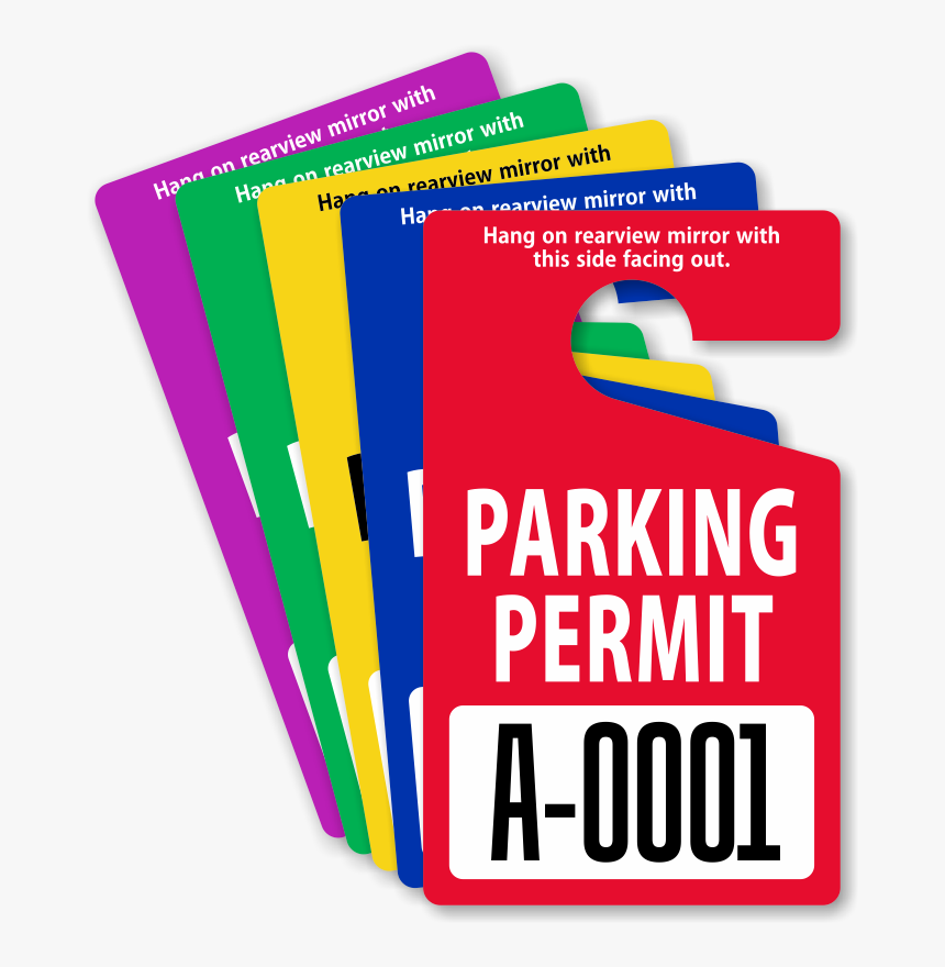 Parking Hang Tags Design Online At Myparkingpermit - Rearview Mirror Hang Tag, HD Png Download, Free Download