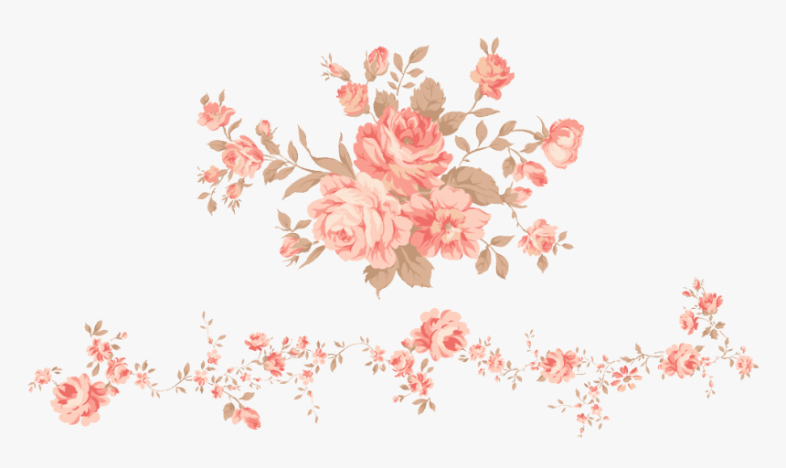 Peach Flower Border Png , Png Download - Pink Flower Watercolor Png, Transparent Png, Free Download
