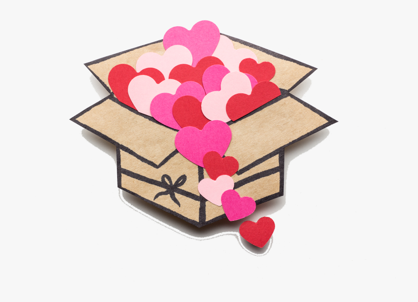 Transparent Paper Heart Png - Caja Llena De Corazones, Png Download, Free Download