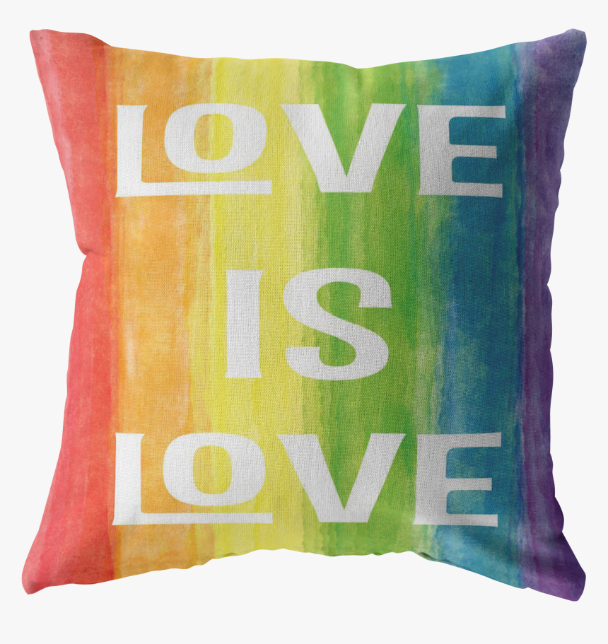 Love Is Love Watercolor Rainbow Design Pillows And - Cushion, HD Png Download, Free Download