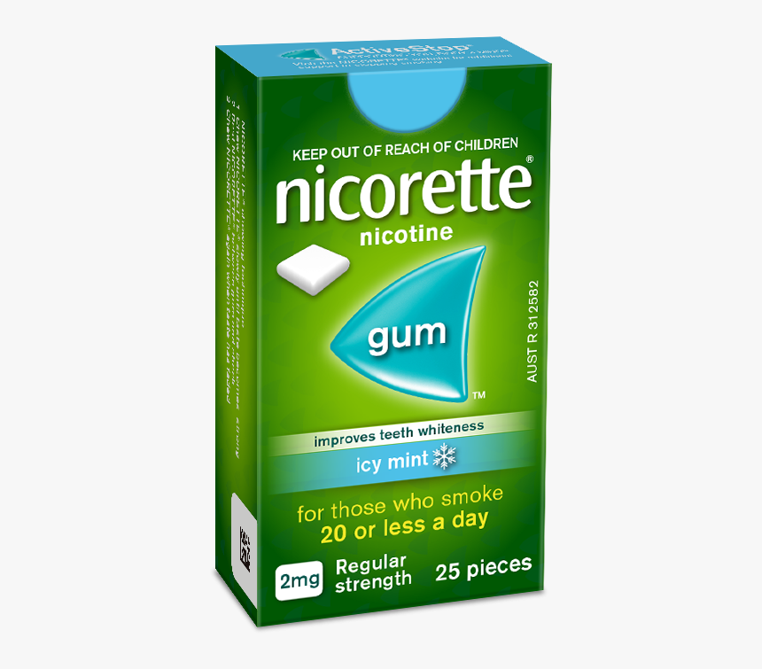 Large Nicorette Gum Icy Mint Pocket Pack 25 V1 - Nicorette Gum, HD Png Download, Free Download