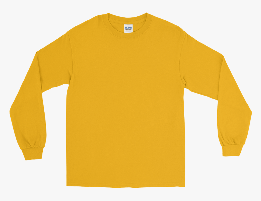 Longsleeveblank Mockup Flat-front Gold - Yellow T Shirts Long Sleeve, HD Png Download, Free Download