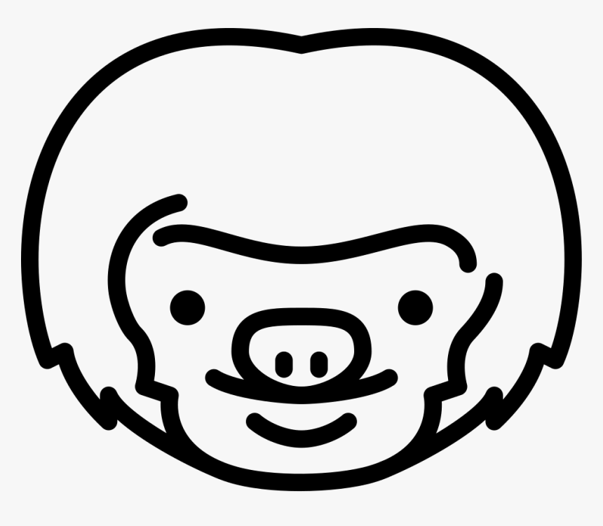 Sloth Head - Sloth Head Png Black And White, Transparent Png, Free Download