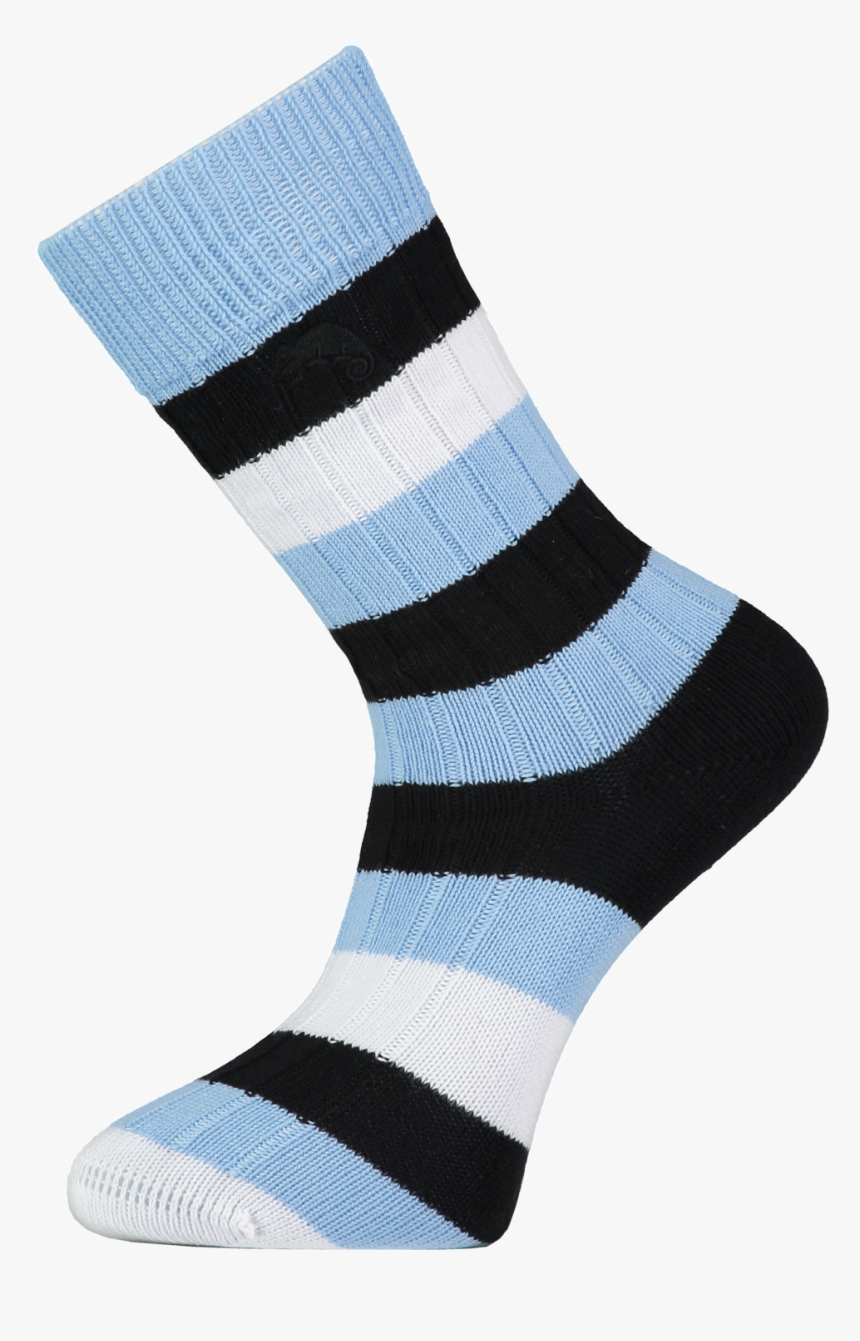 Blue, White And Black Striped Socks - Striped Socks Transparent Background, HD Png Download, Free Download