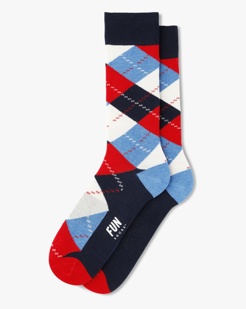 Mens Colorful Blue White Red Black Argyle Socks - Blue And Red Argyle Socks, HD Png Download, Free Download