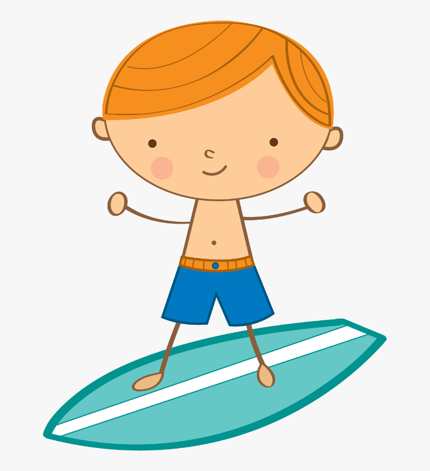 Praia E Piscina - Desenho De Menino Surfando, HD Png Download, Free Download