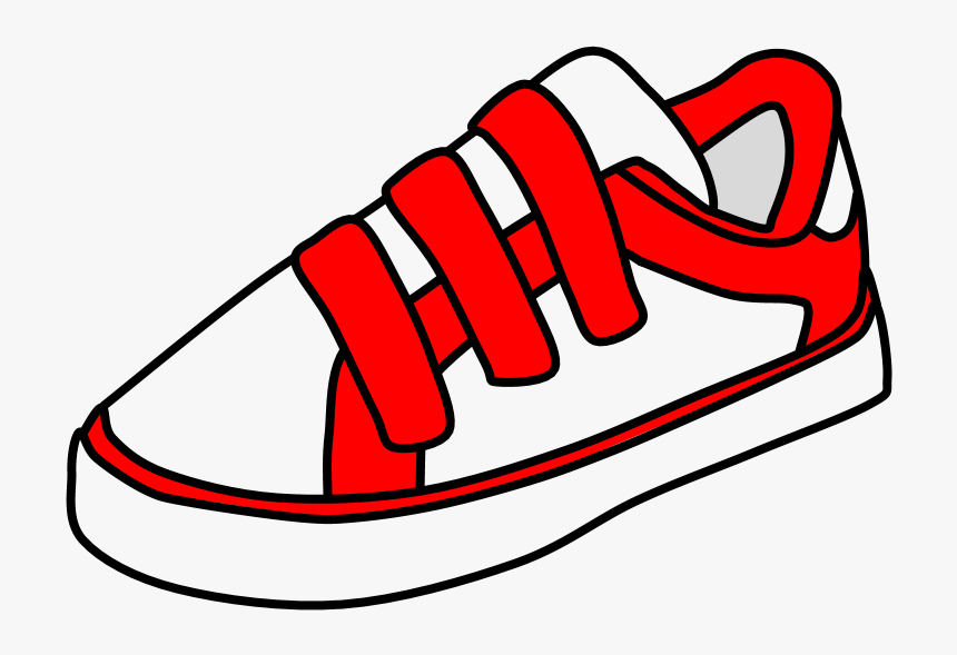 Sneakers, Velcro, White, Red - Shoe With Velcro Clip Art, HD Png Download -  kindpng
