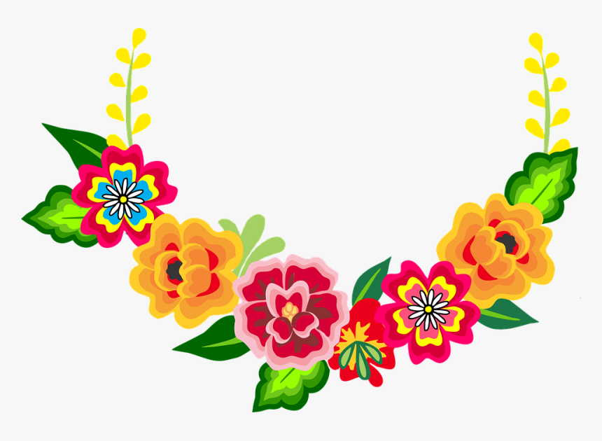 Floral, Flowers, Motif, Botanical, Bloom, Frame, Garden - Mexican Flower Clipart, HD Png Download, Free Download