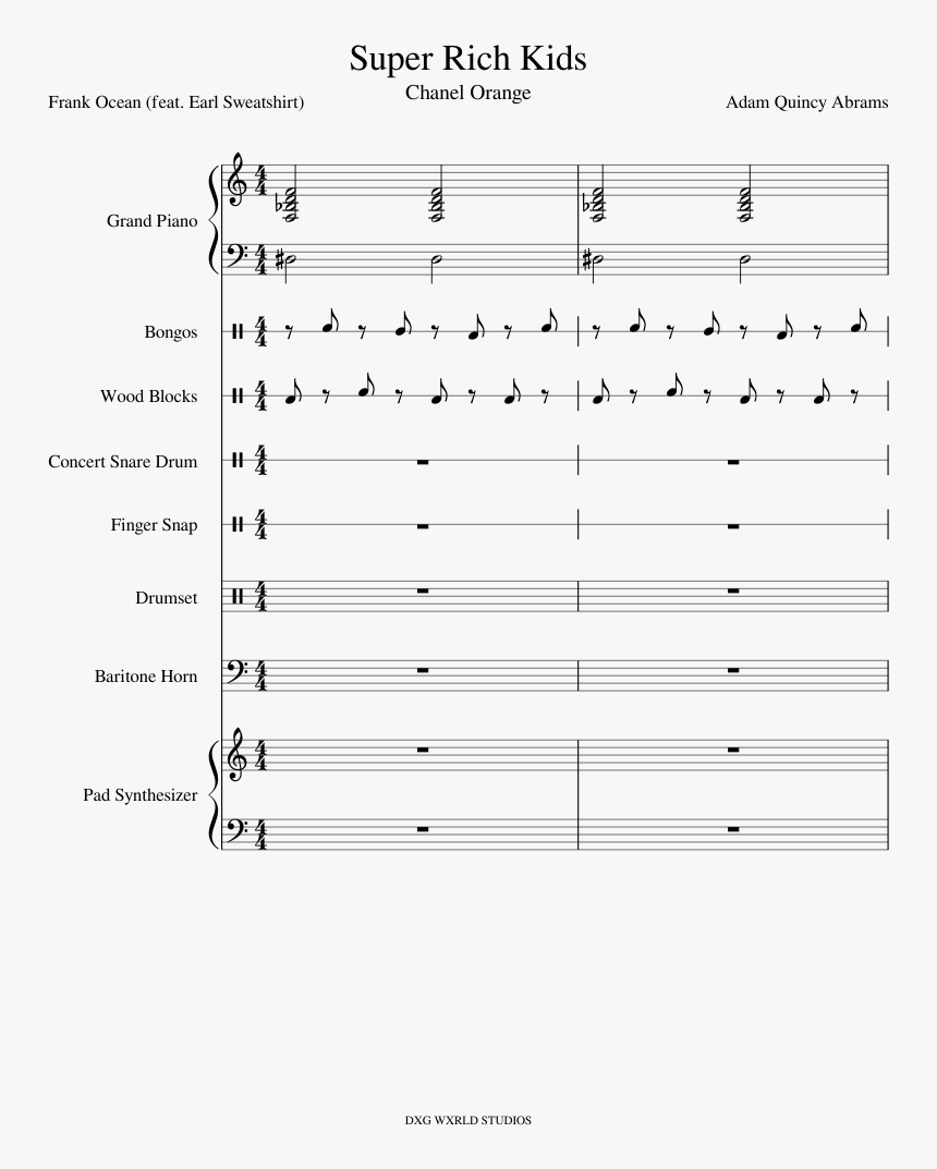 Super Rich Kids Sheet Music, HD Png Download, Free Download