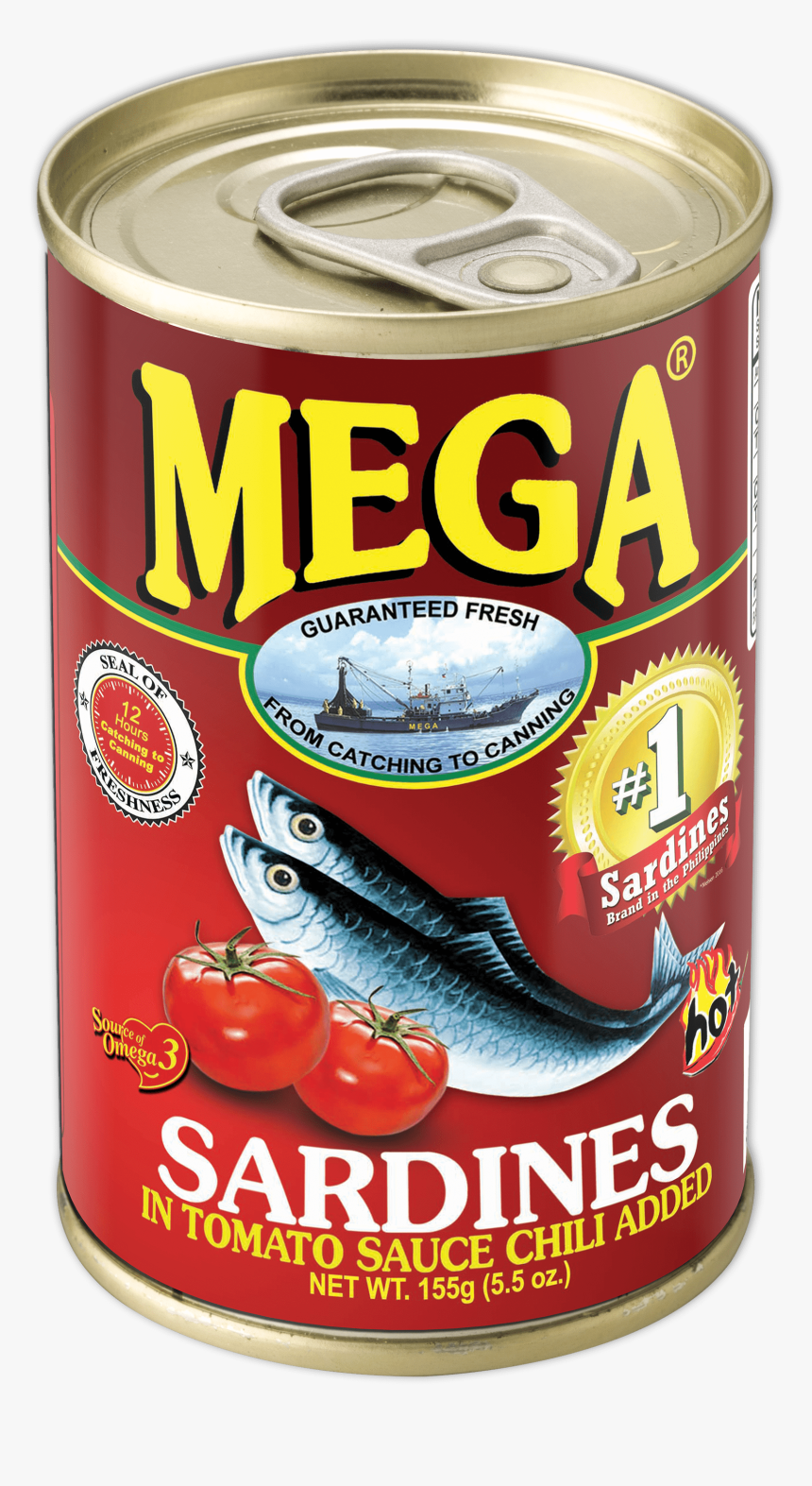 Transparent Sardine Png - Mega Sardines In Tomato Sauce 155g, Png Download, Free Download