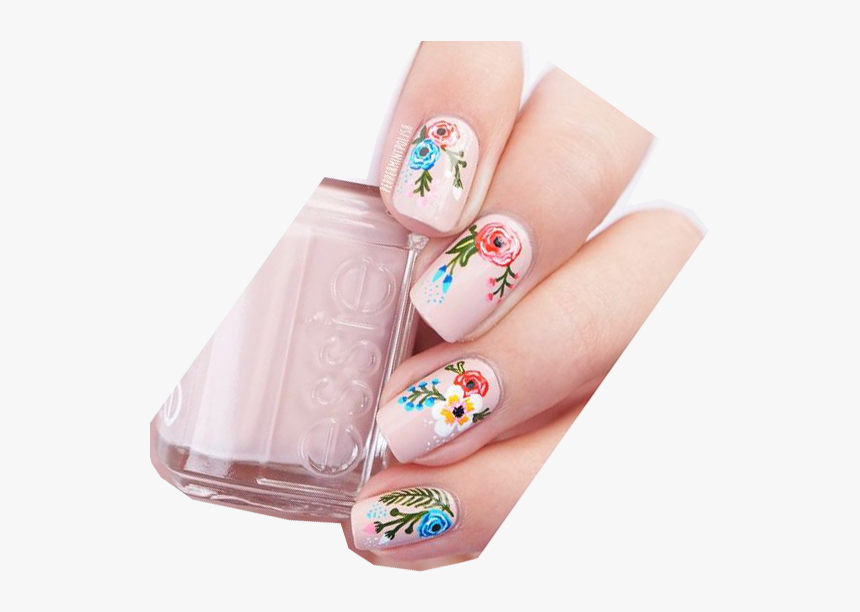 Painted Florals Nail Art, HD Png Download, Free Download