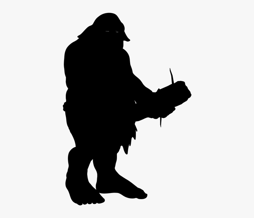 Silhouette, Troll, Ork, Fighter, Warrior, Club, Fantasy - Troll Silhouette Png, Transparent Png, Free Download