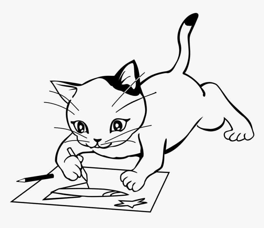 Kitten Play Draw A Picture Free Picture - ภาพ วาด ลูก แมว, HD Png Download, Free Download